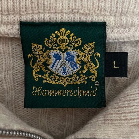 Hammerschmid Wool Pullover Sweater with 1/4 Zip and Embroidery - Size Large - Picture 3 of 10